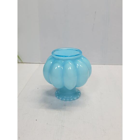 Vintage Fenton Cologne Bottle No Stopper Blue Overlay - Picture 3 of 5